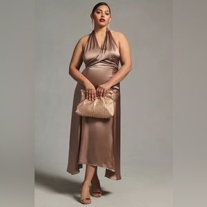 Anthropologie Silk V-Neck Dress.